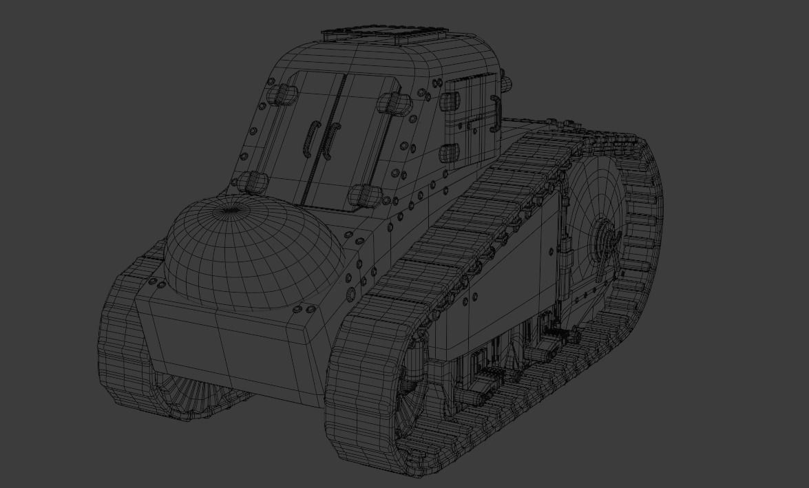 Peugeot  WW1 Tank 3D print model_12