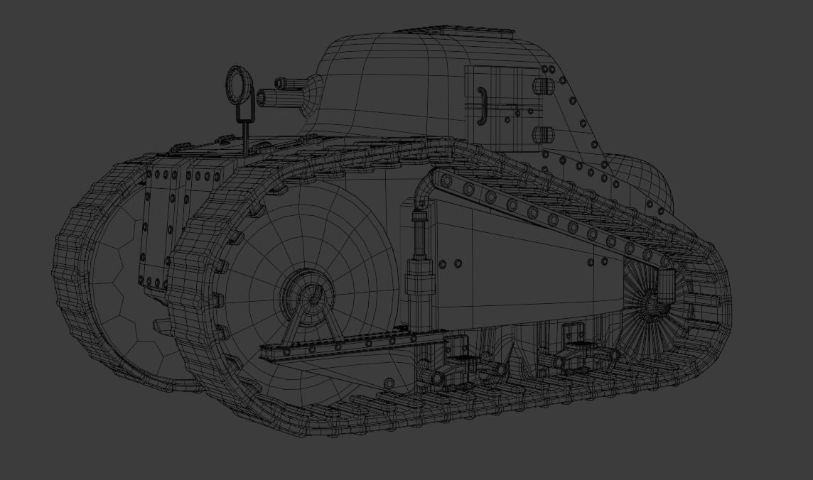 Peugeot  WW1 Tank 3D print model_10