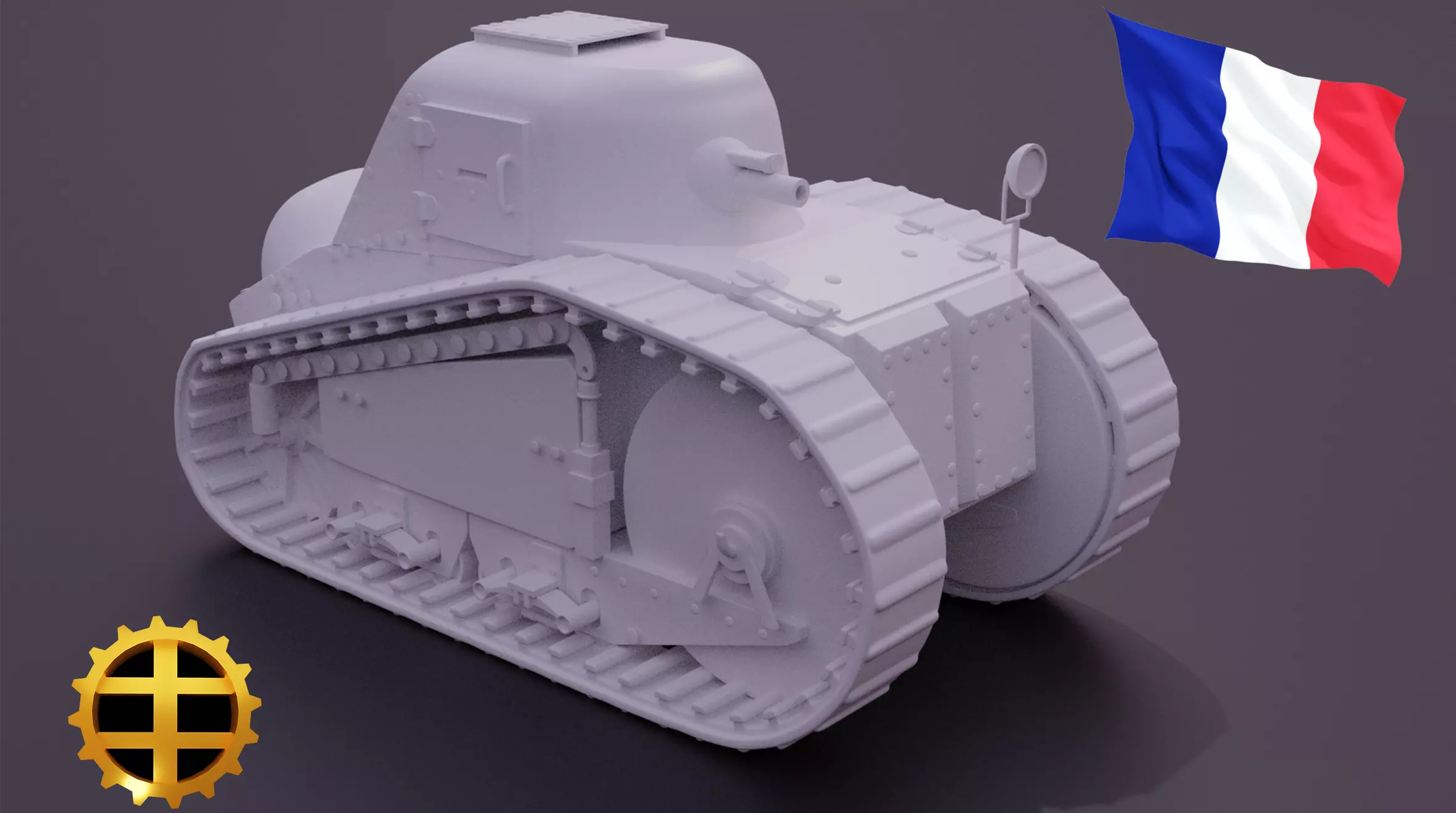 Peugeot  WW1 Tank 3D print model_0
