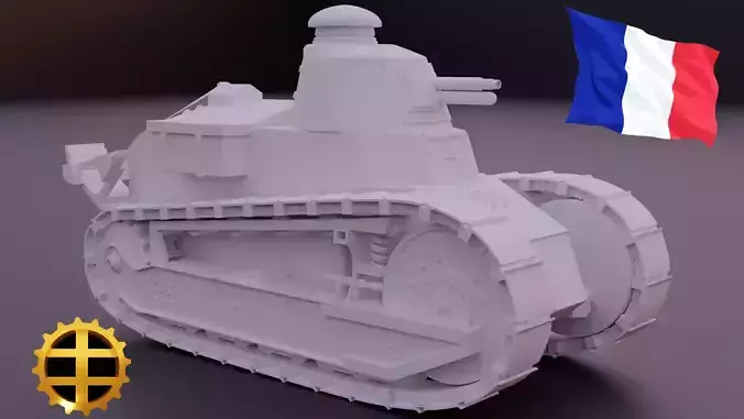 Renault Ft WW1 Tank Free 3D print model
