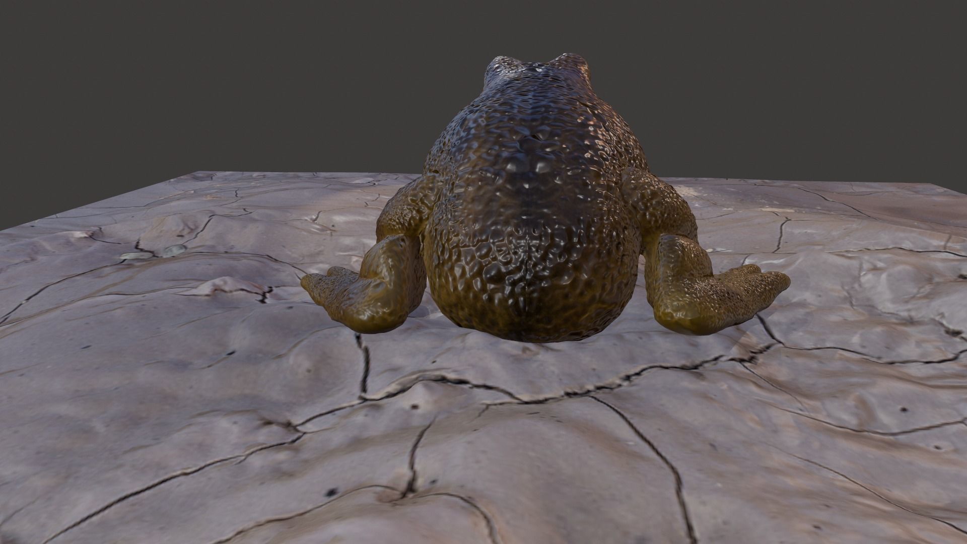 Frog creature Low-poly 3D model_5