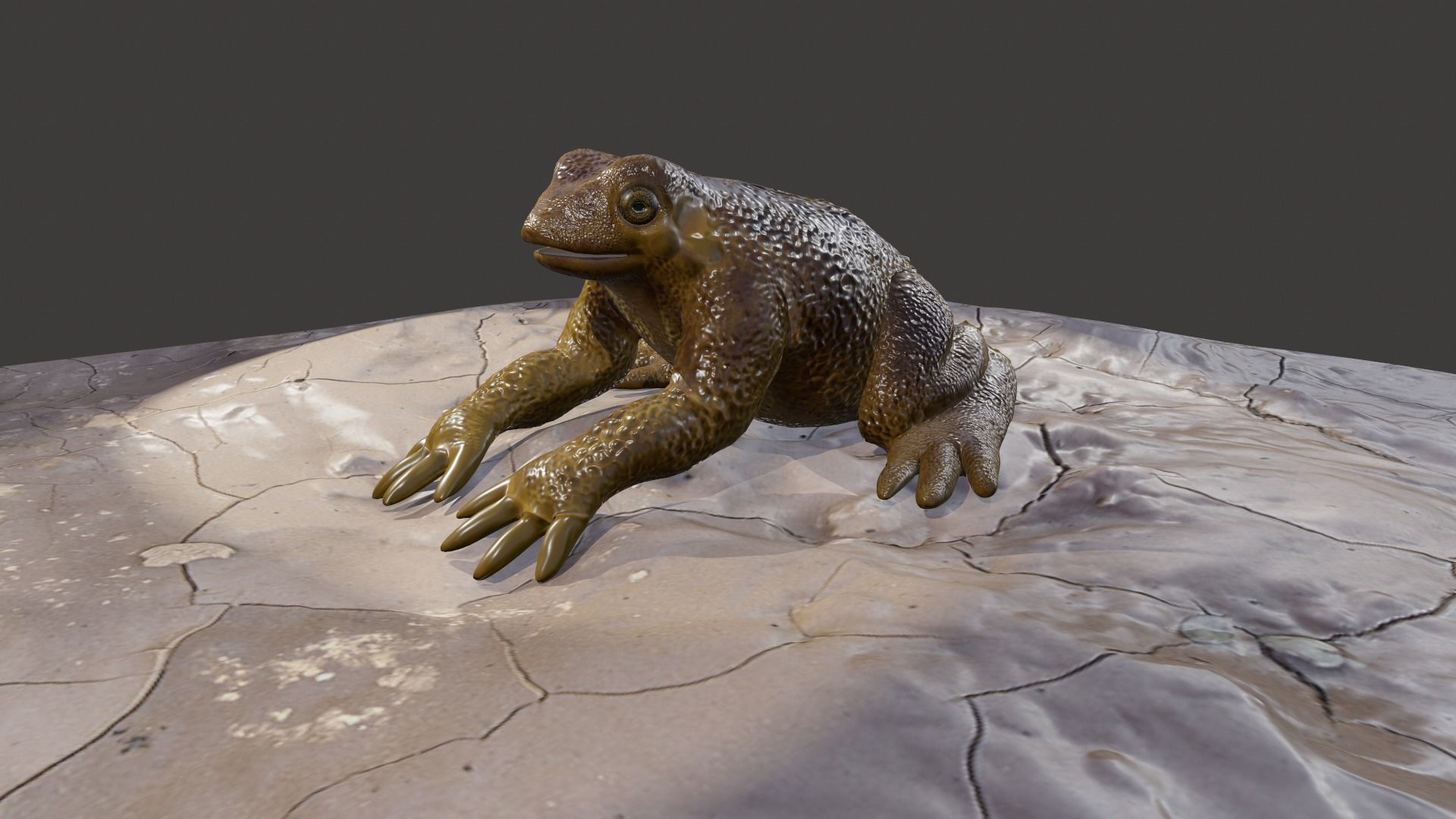 Frog creature Low-poly 3D model_1