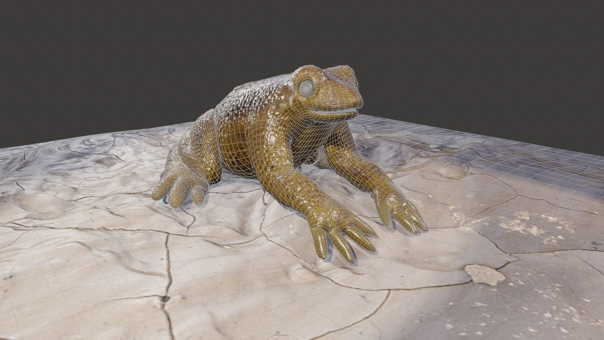 Frog creature Low-poly 3D model_10