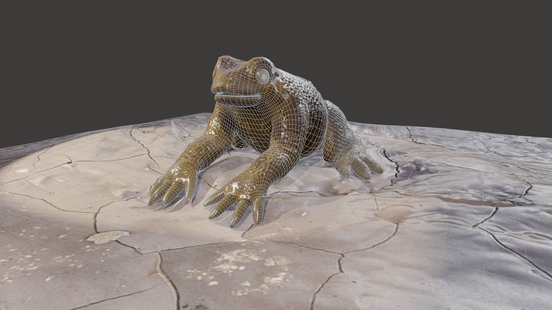 Frog creature Low-poly 3D model_8