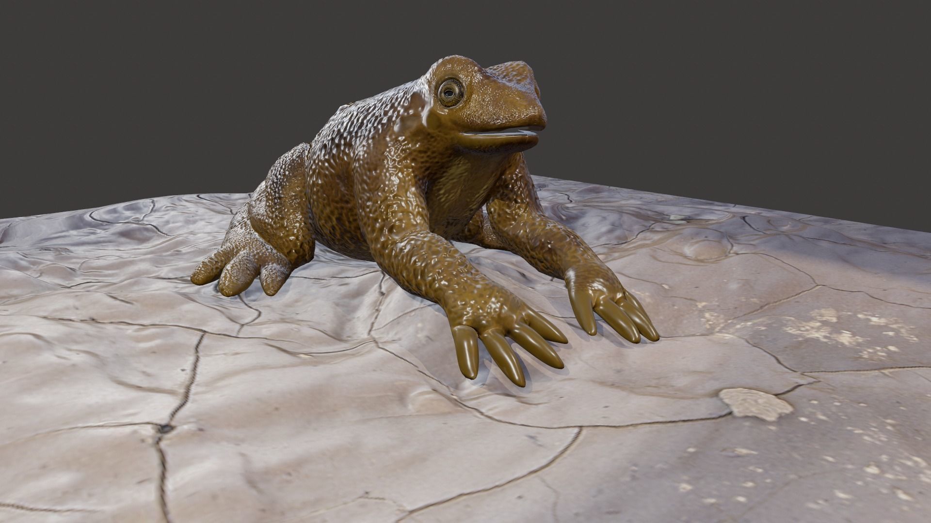 Frog creature Low-poly 3D model_6