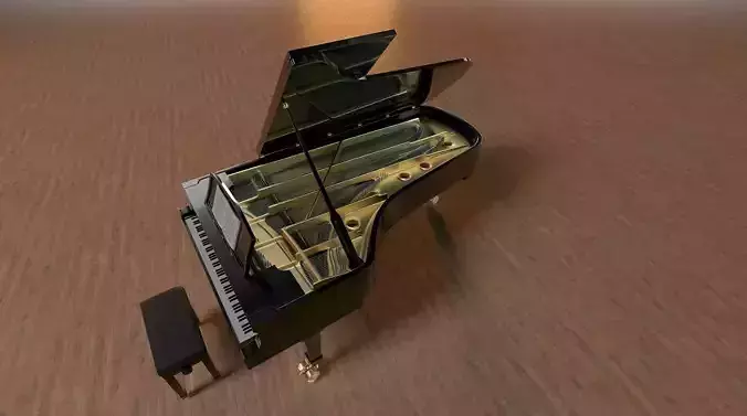 Grand Piano Low-poly 3D model