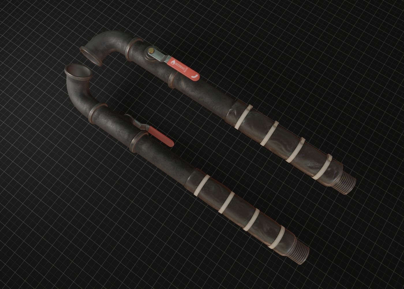 Pipe Mele Weapon Low-poly 3D model_3