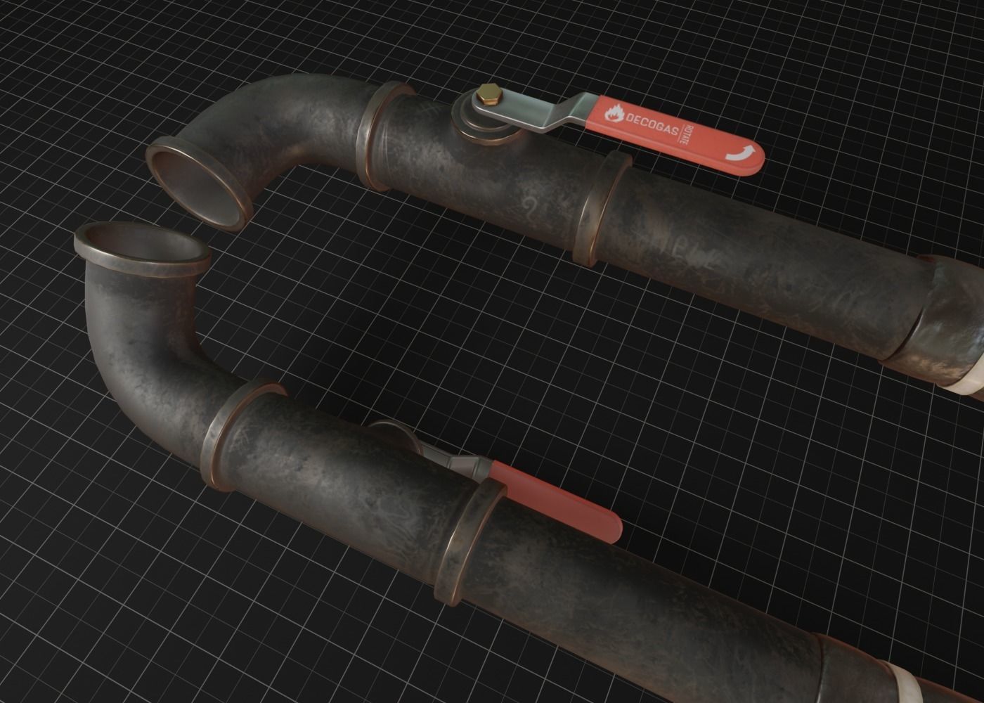 Pipe Mele Weapon Low-poly 3D model_4