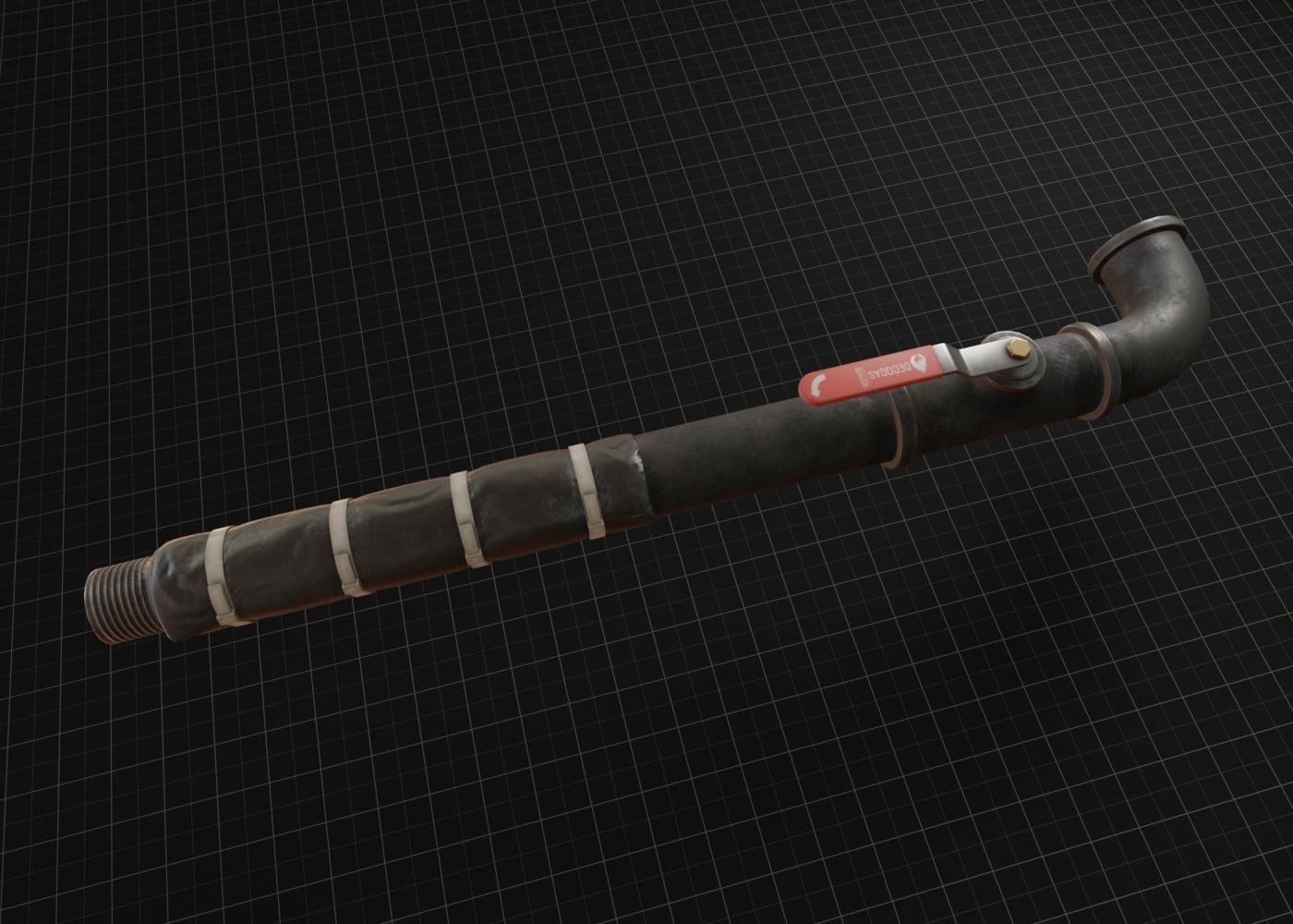 Pipe Mele Weapon Low-poly 3D model_2