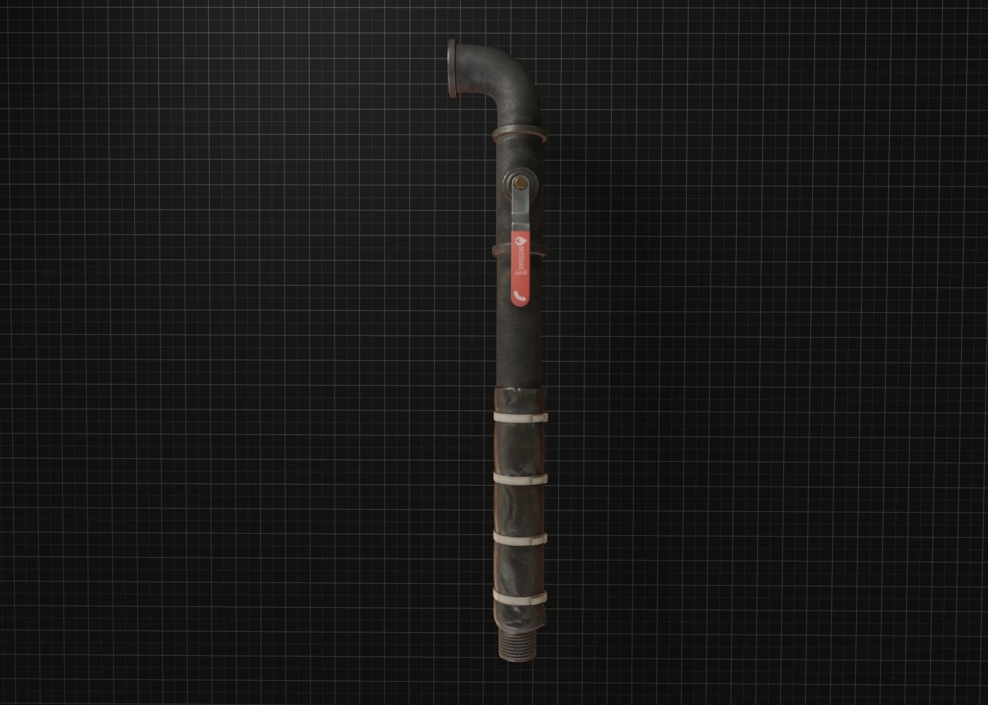 Pipe Mele Weapon Low-poly 3D model_1