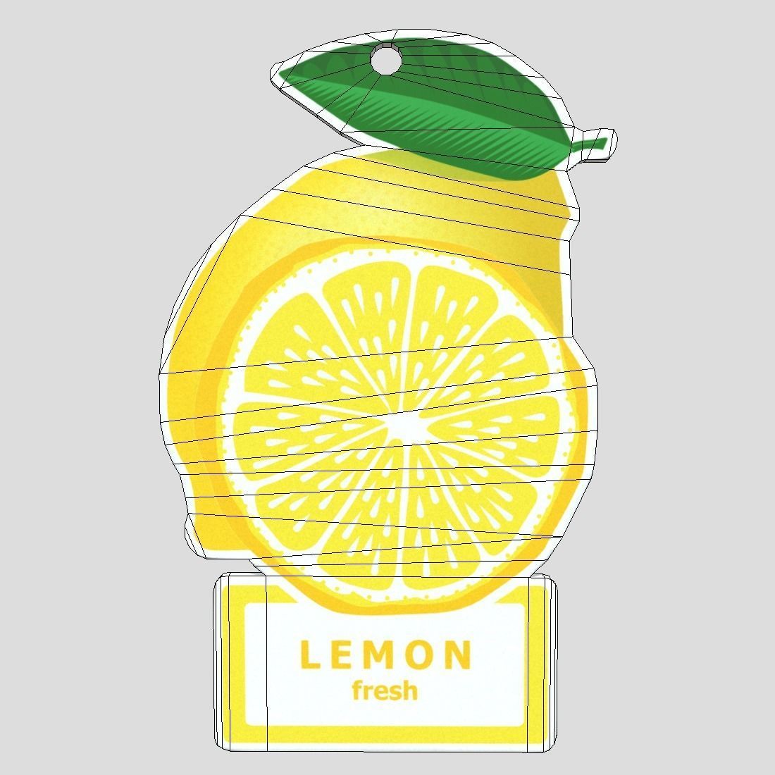 Air Freshener Lemon Low-poly 3D model_4
