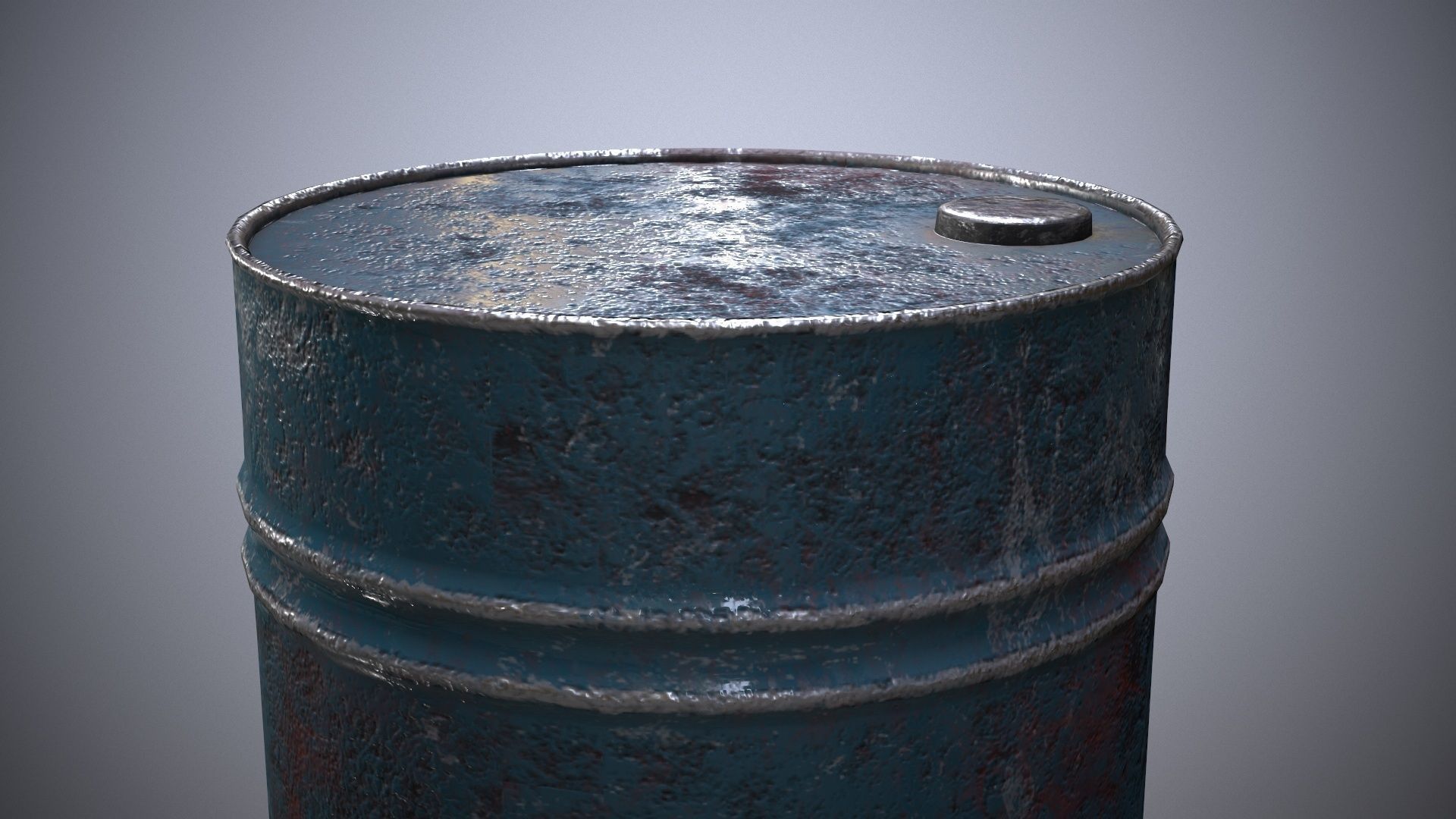 Damaged Barrel Low-poly 3D model_8