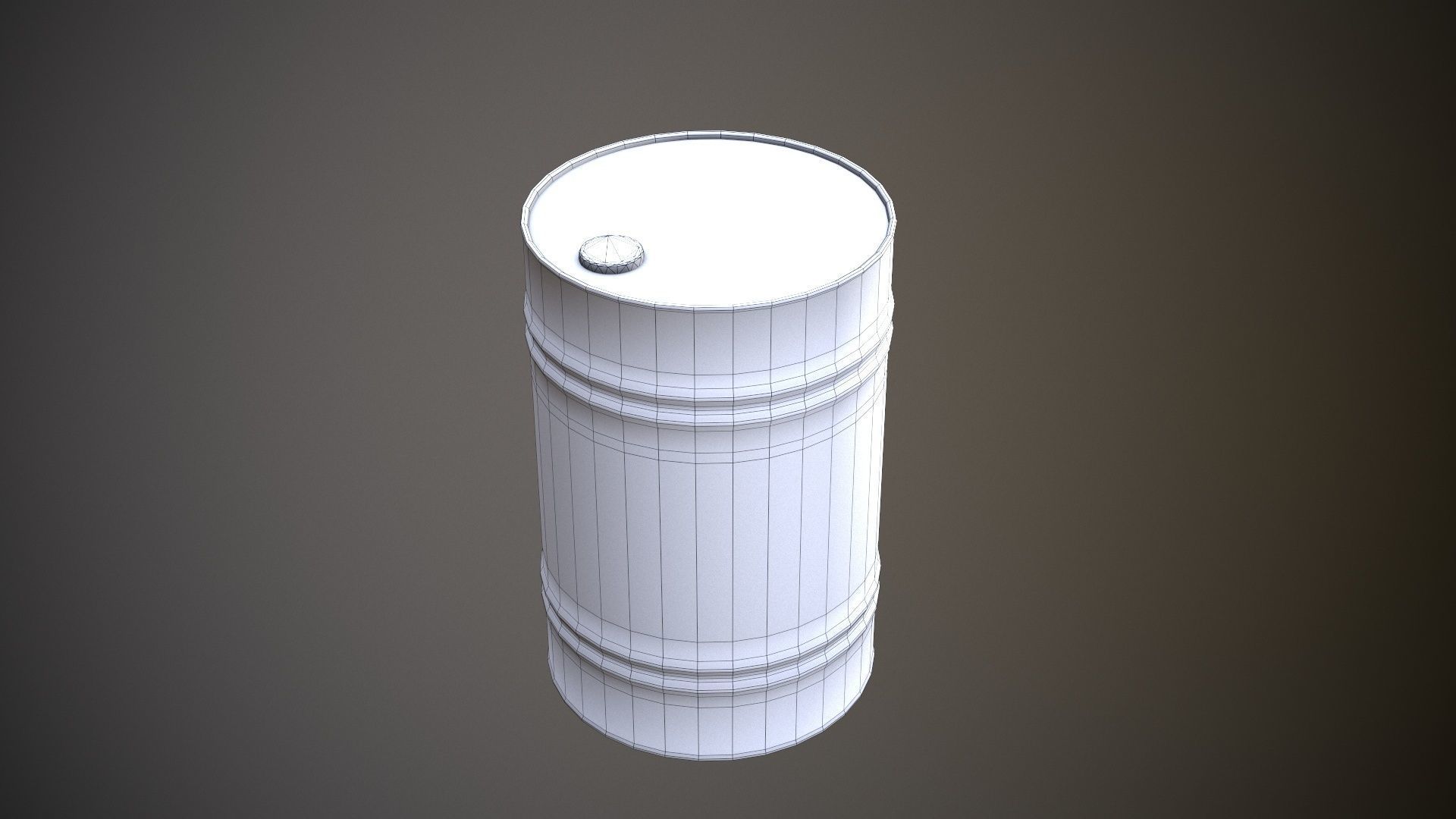 Damaged Barrel Low-poly 3D model_17