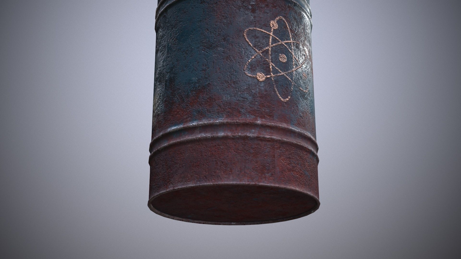 Damaged Barrel Low-poly 3D model_12