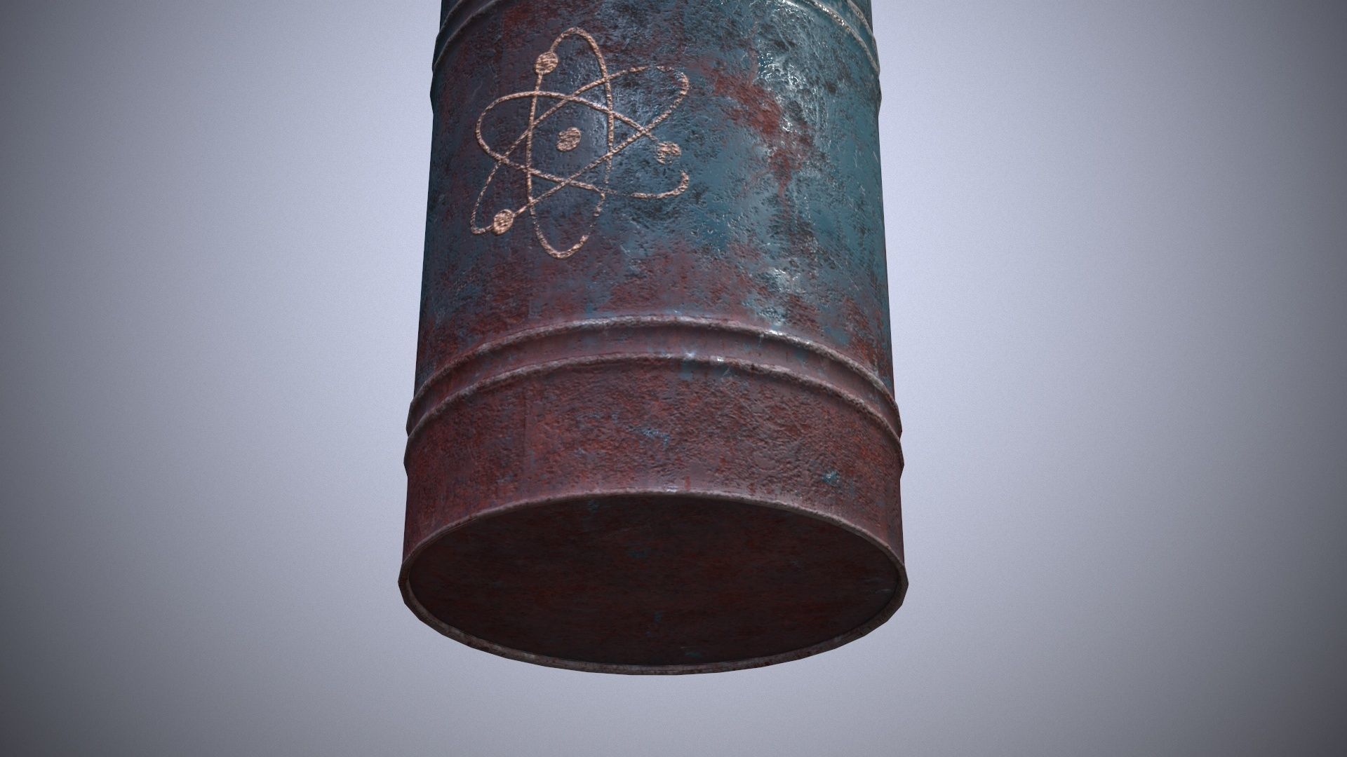 Damaged Barrel Low-poly 3D model_11