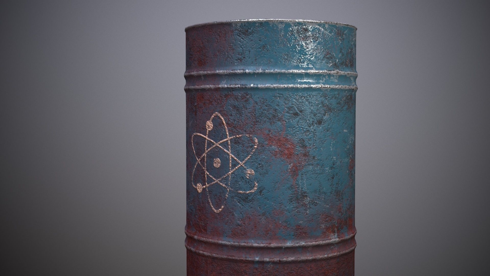 Damaged Barrel Low-poly 3D model_6