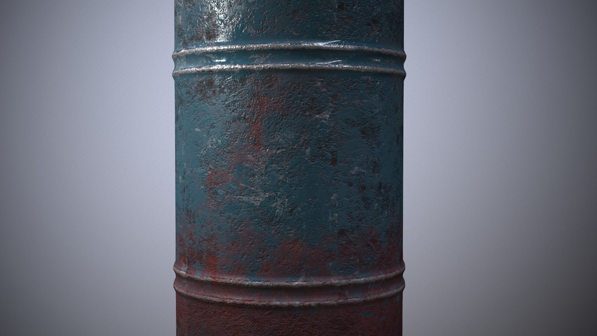 Damaged Barrel Low-poly 3D model_10