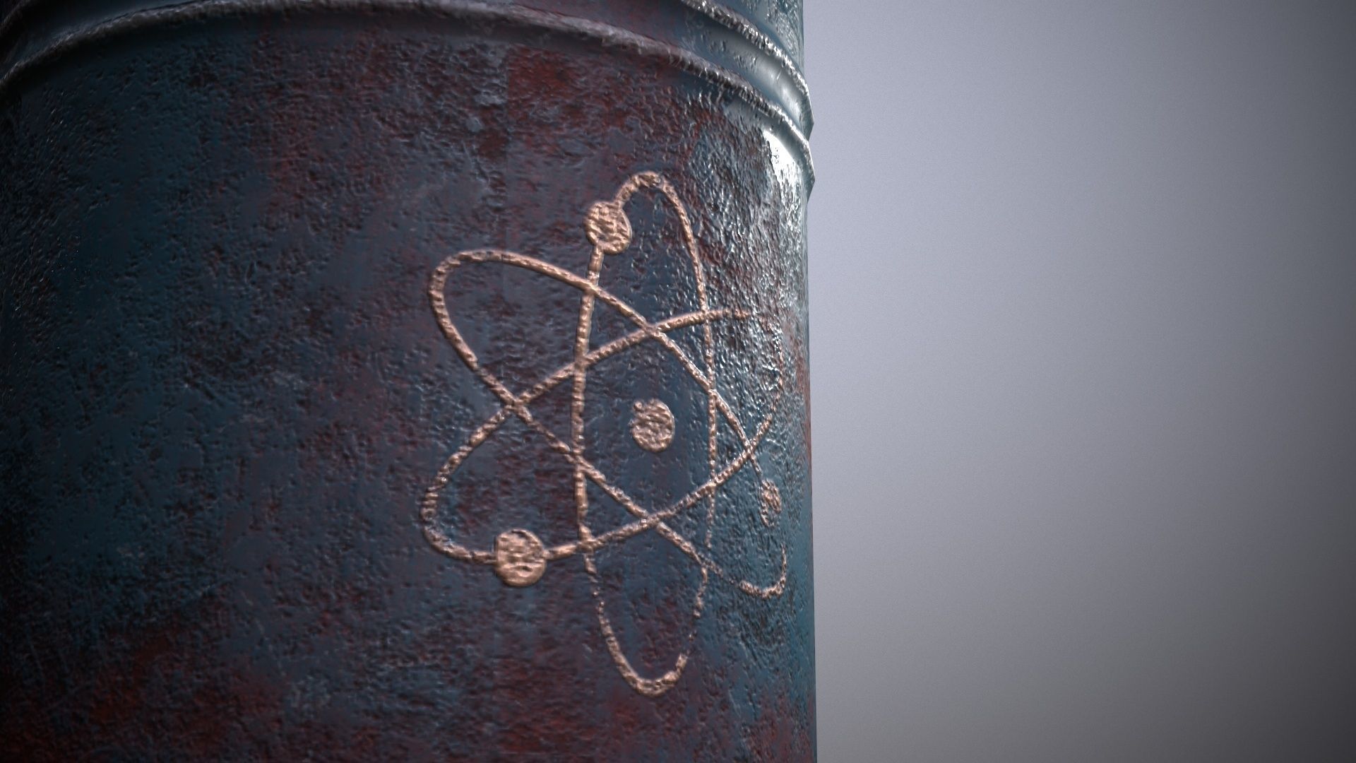 Damaged Barrel Low-poly 3D model_5