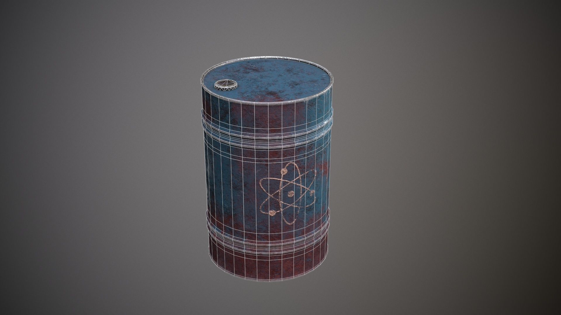Damaged Barrel Low-poly 3D model_15