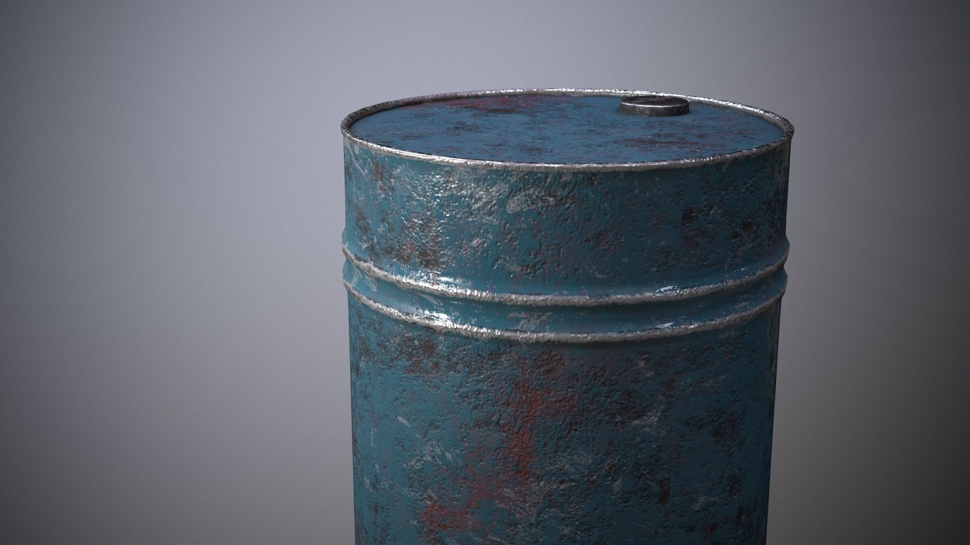 Damaged Barrel Low-poly 3D model_7