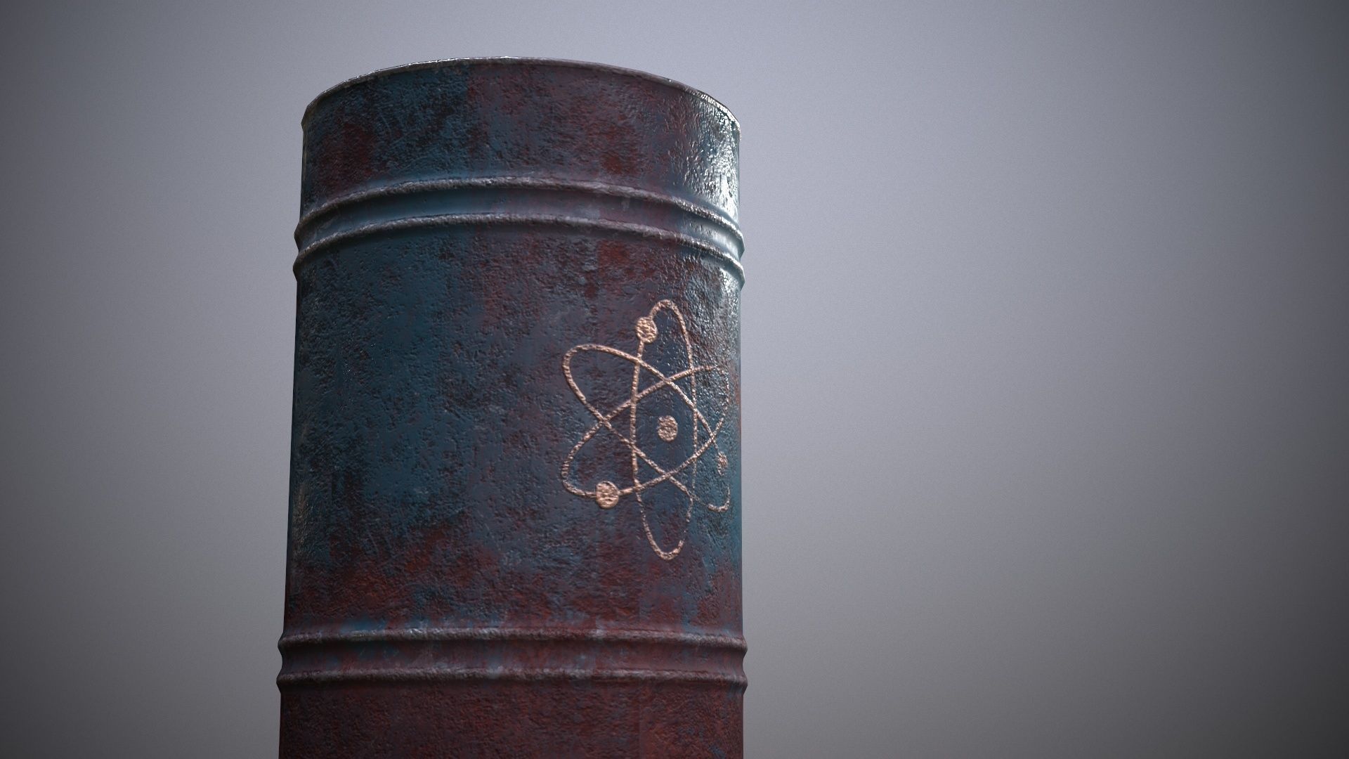 Damaged Barrel Low-poly 3D model_4