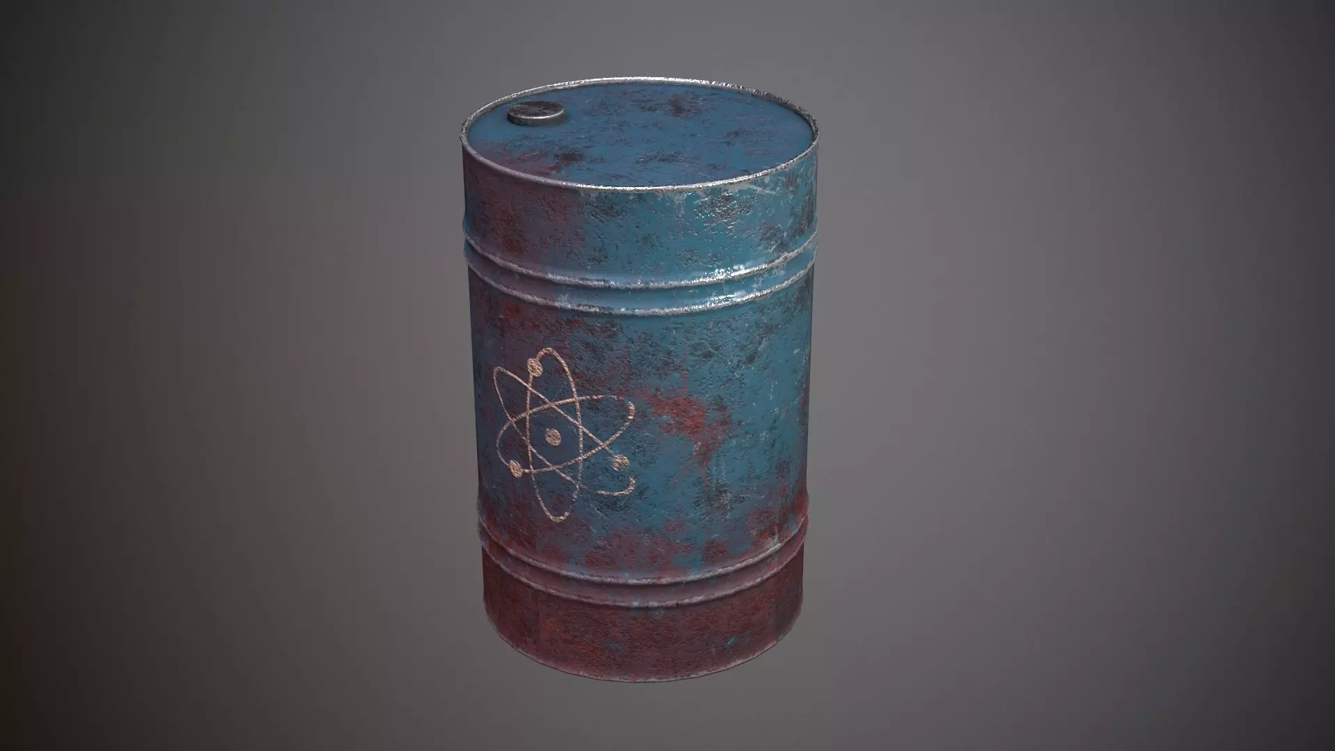 Damaged Barrel Low-poly 3D model_0