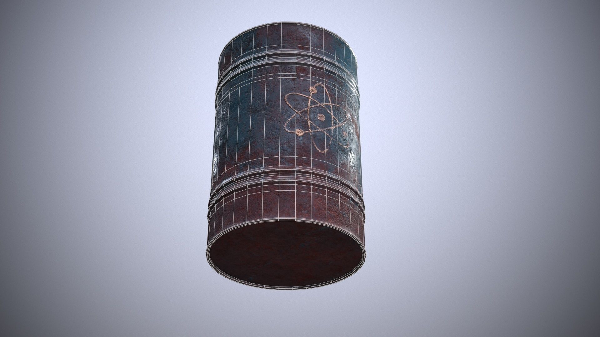 Damaged Barrel Low-poly 3D model_16