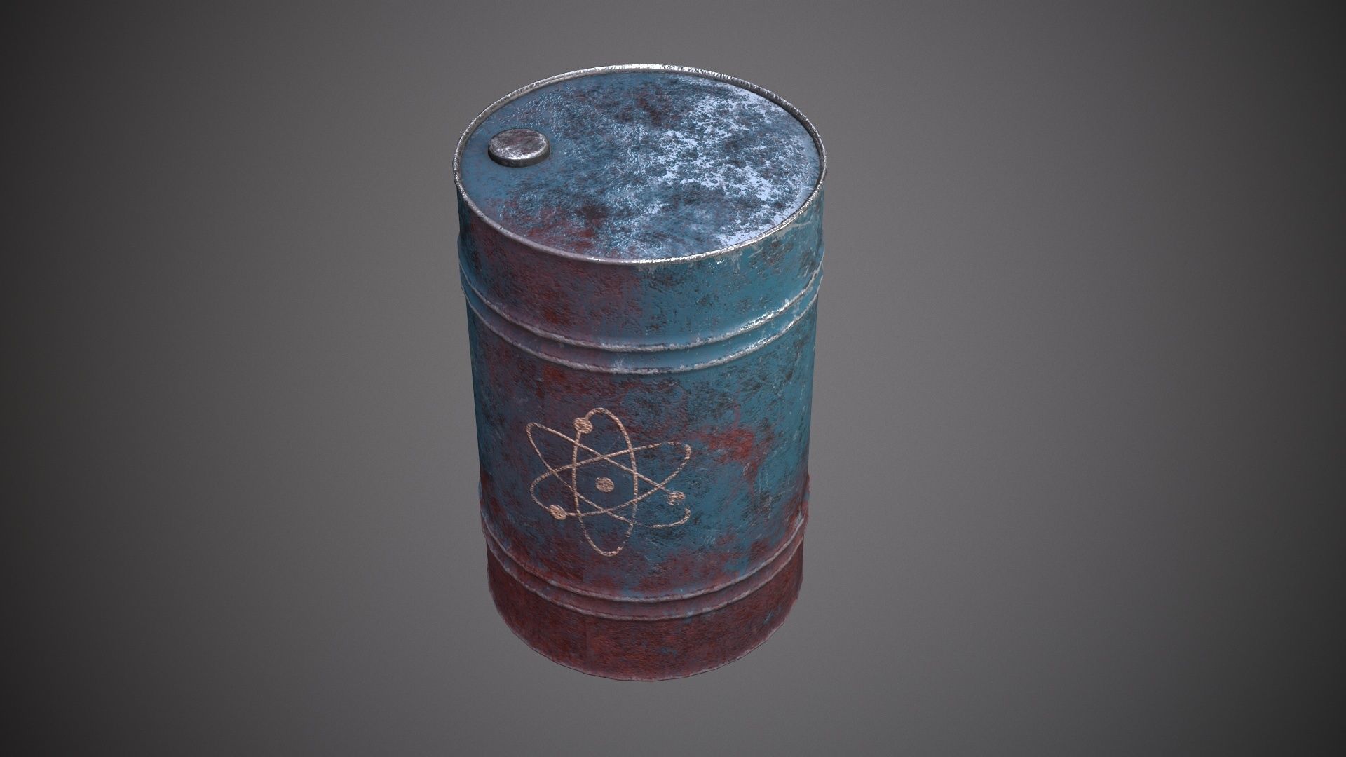 Damaged Barrel Low-poly 3D model_3