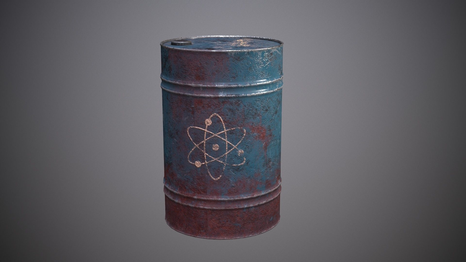 Damaged Barrel Low-poly 3D model_2