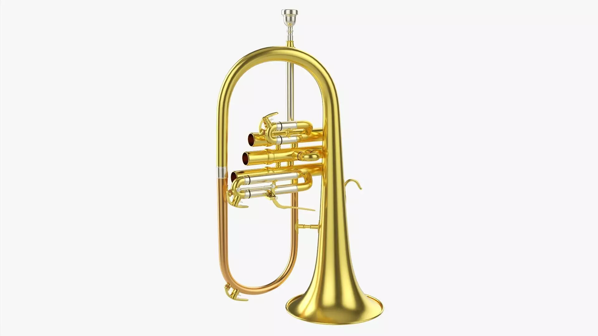 Brass bell flugelhorn 3D model