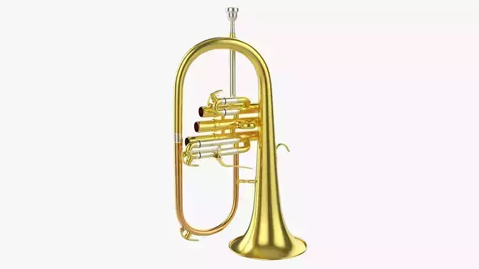Brass bell flugelhorn 3D model