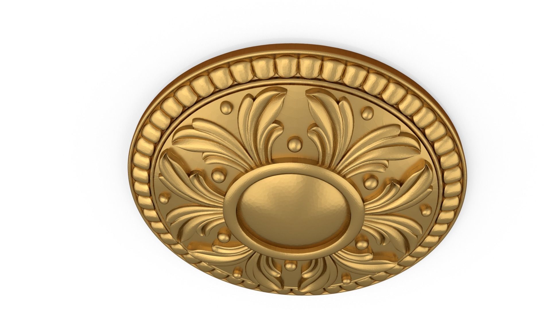 Classic circle flower ornament 01  3D model_4