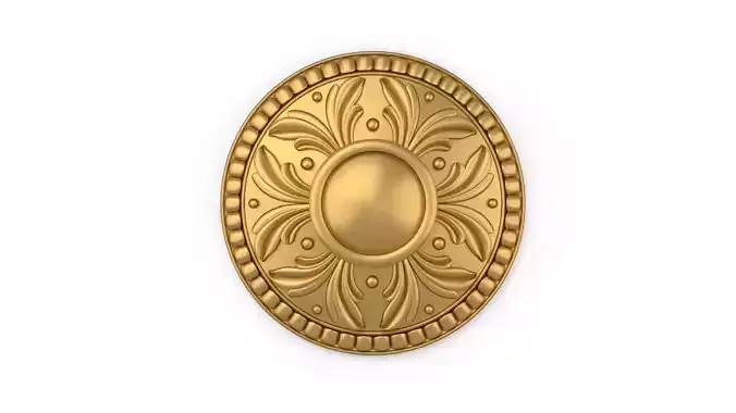 Classic circle flower ornament 01  3D model