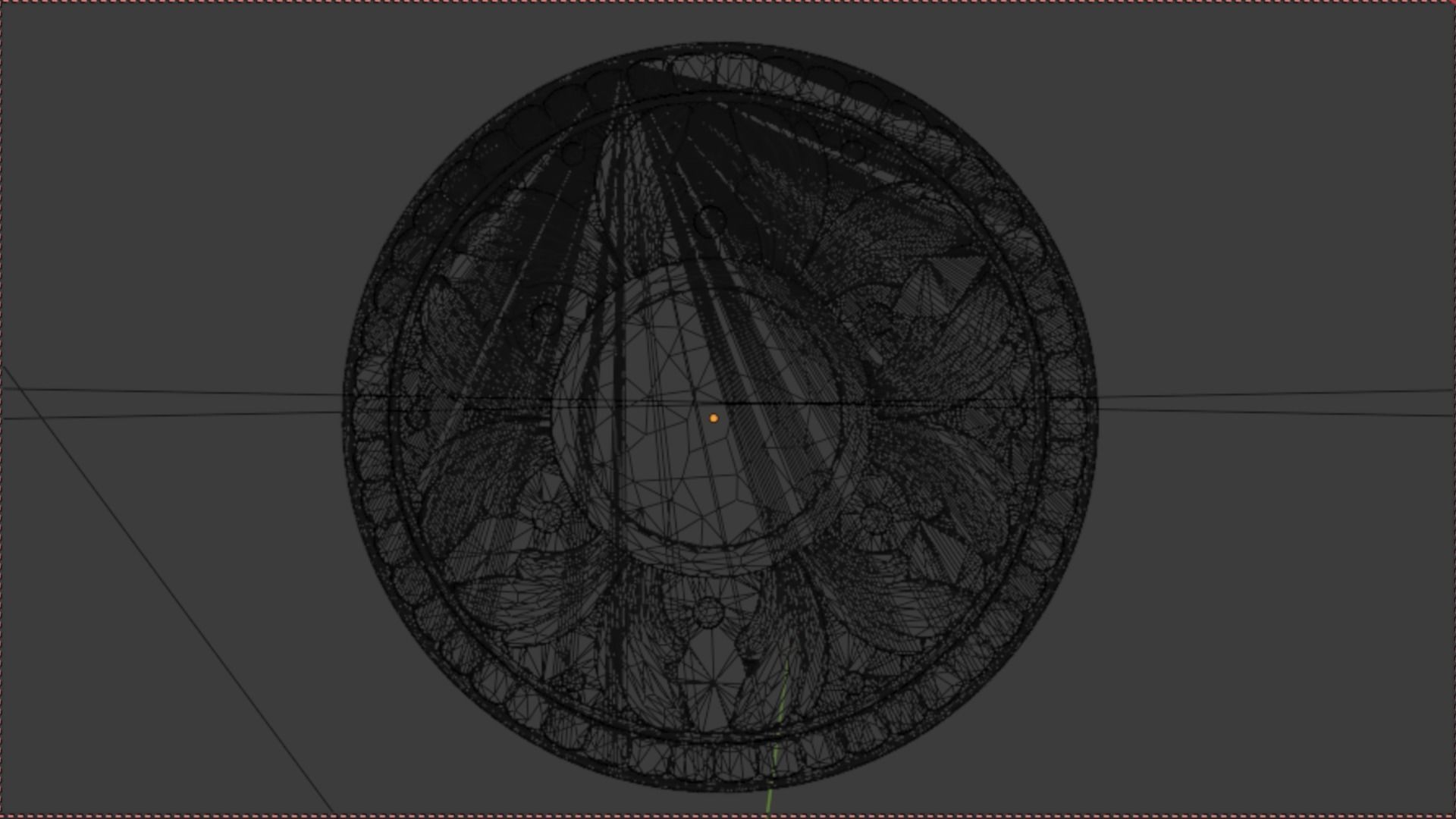 Classic circle flower ornament 01  3D model_6