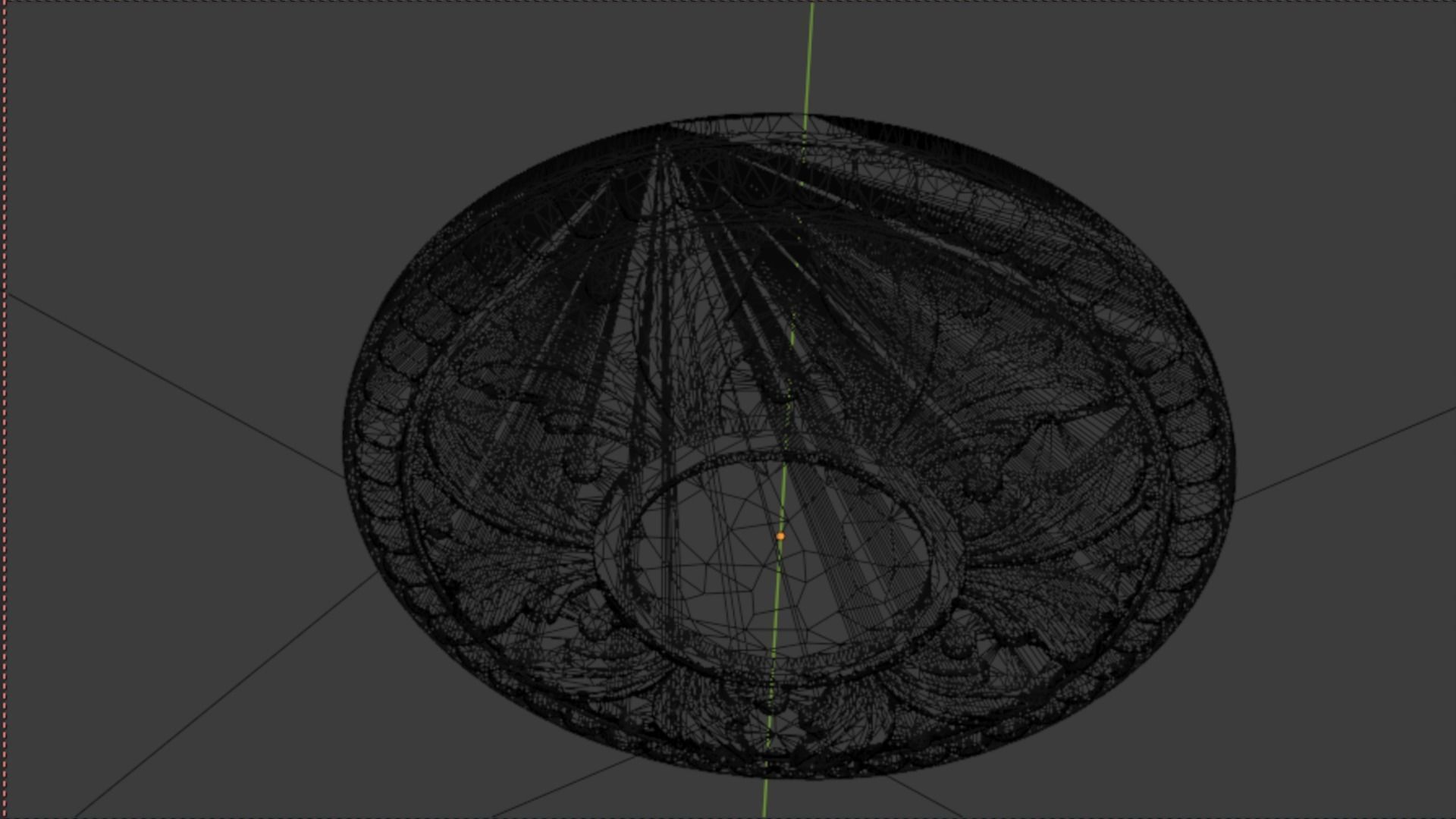 Classic circle flower ornament 01  3D model_5