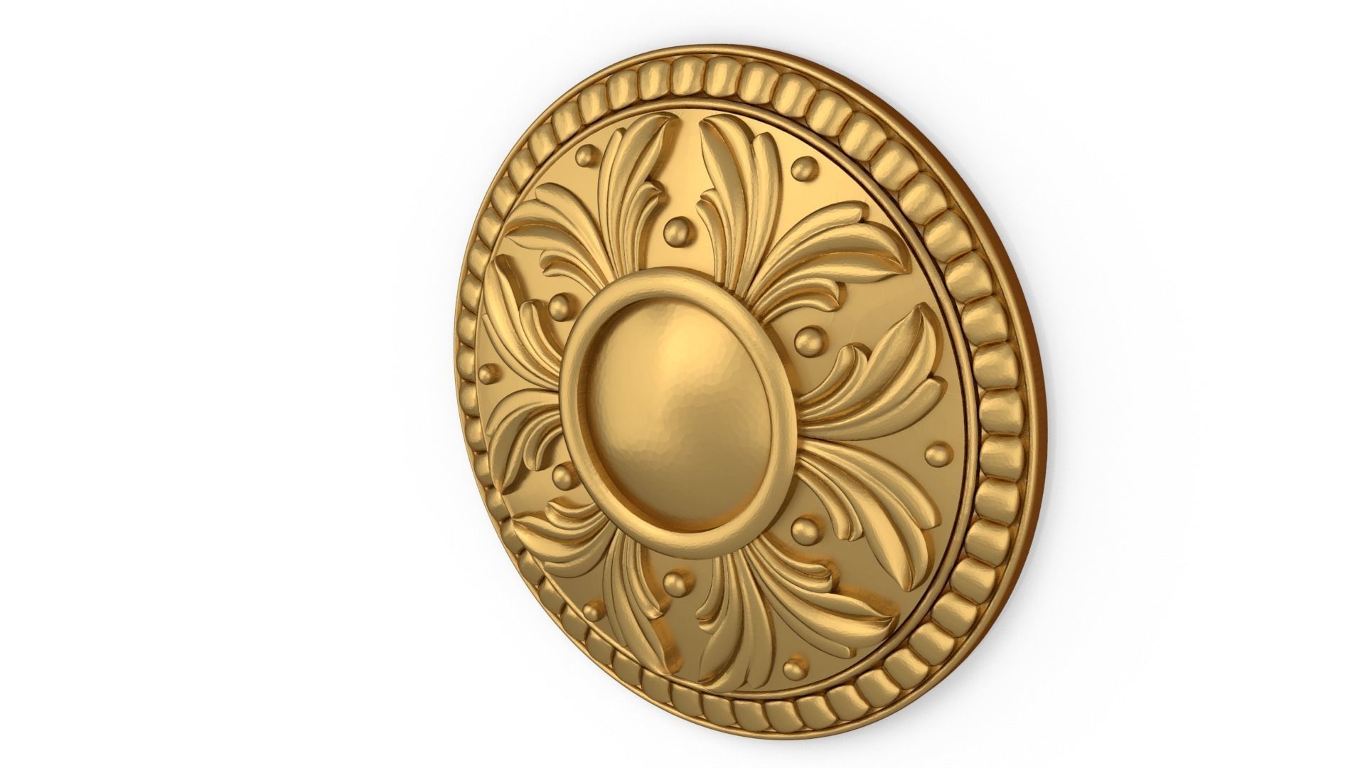 Classic circle flower ornament 01  3D model_2