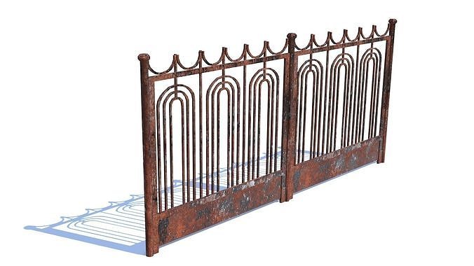 Old Rusty Fence Low-poly 3D model