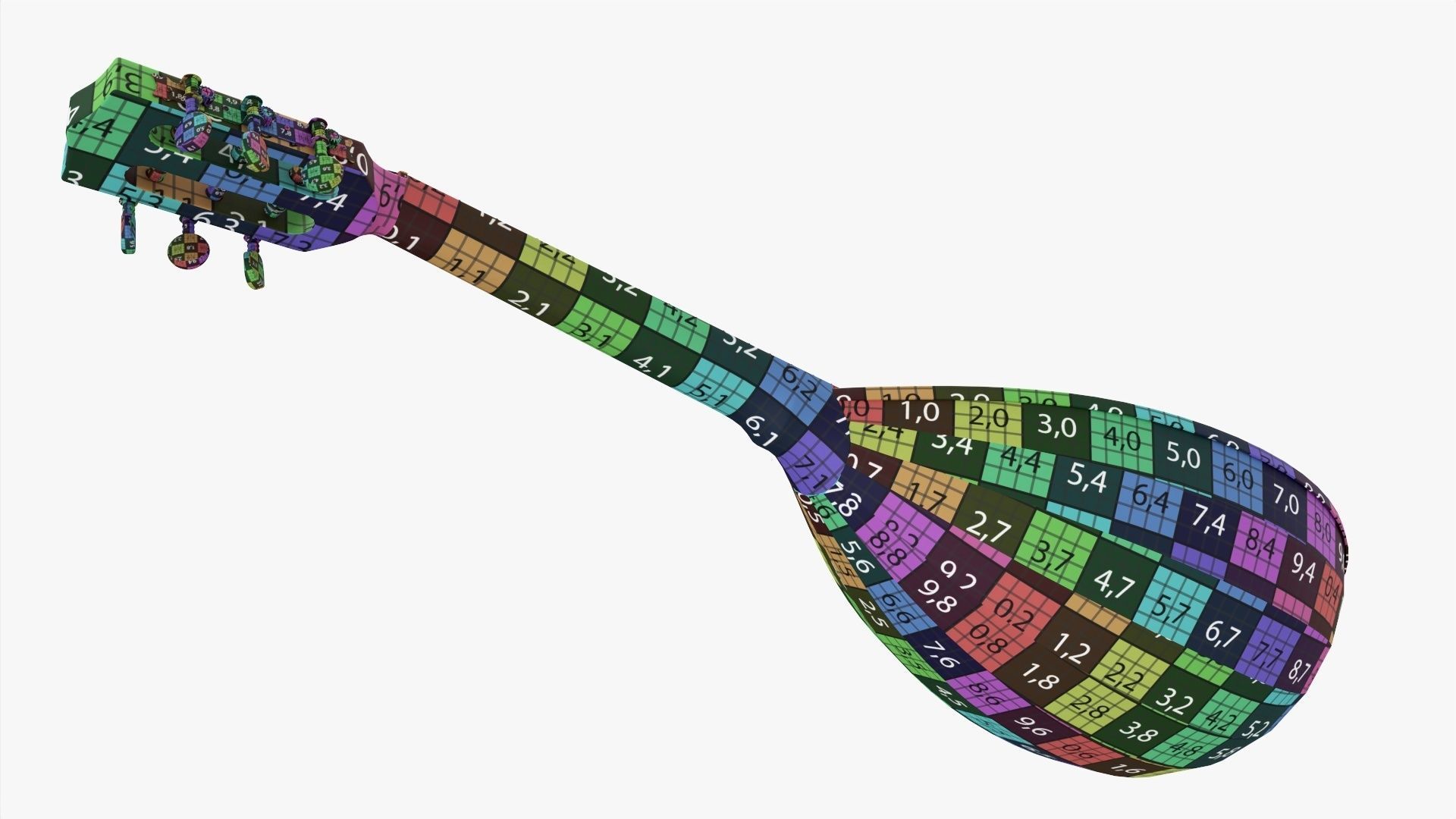 Lute string instrument 3D model_12