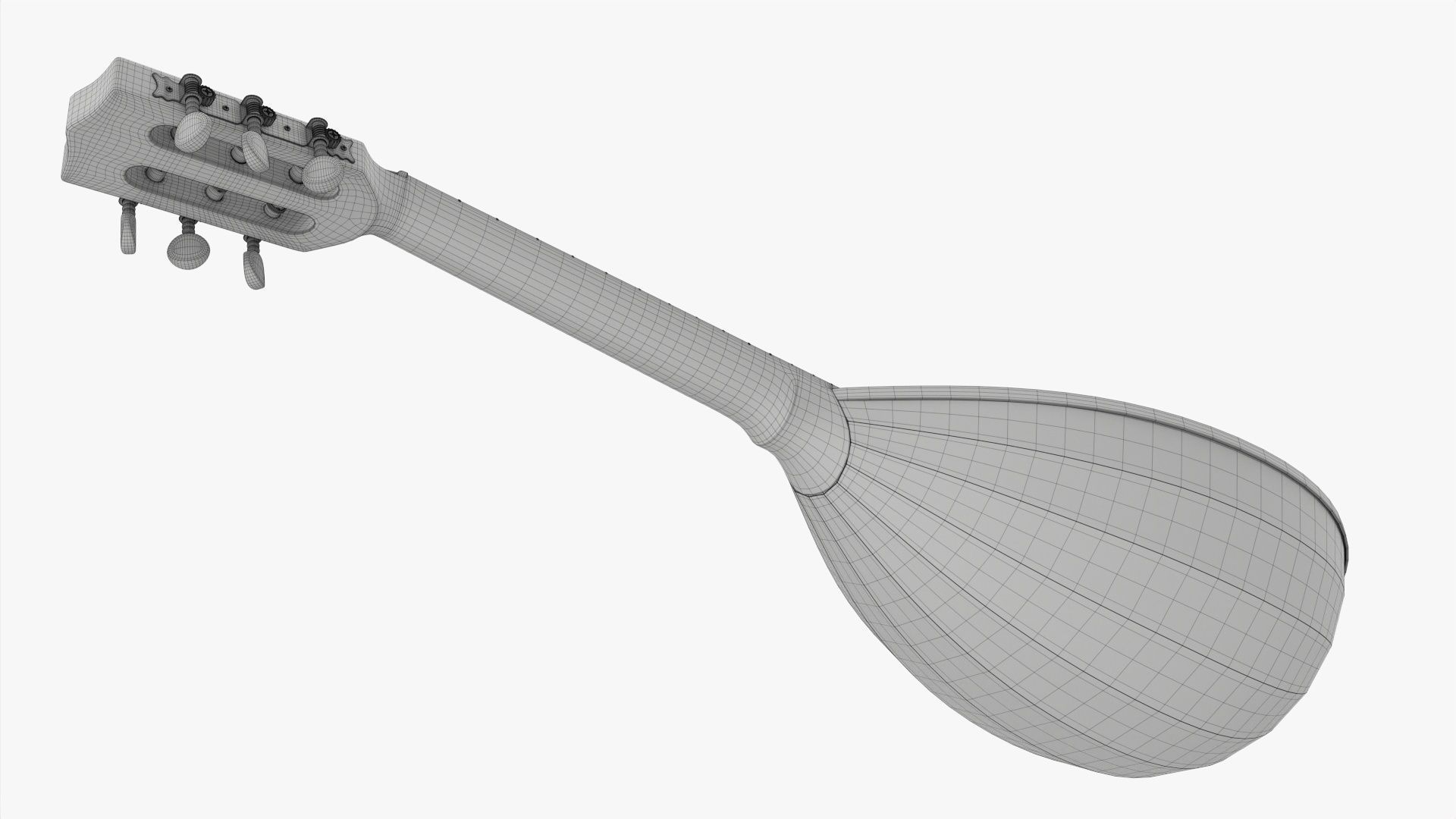 Lute string instrument 3D model_9