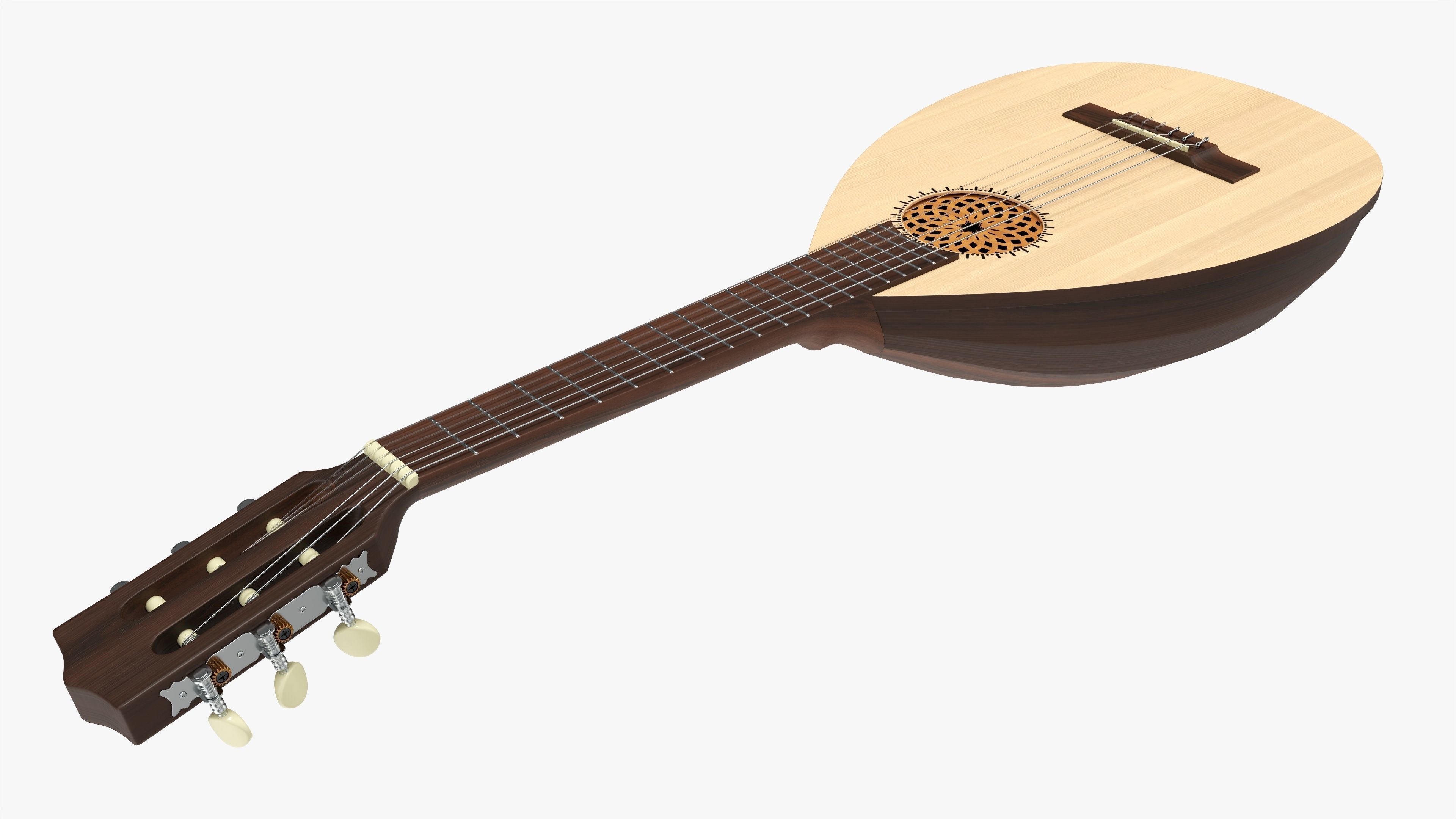 Lute string instrument 3D model_1