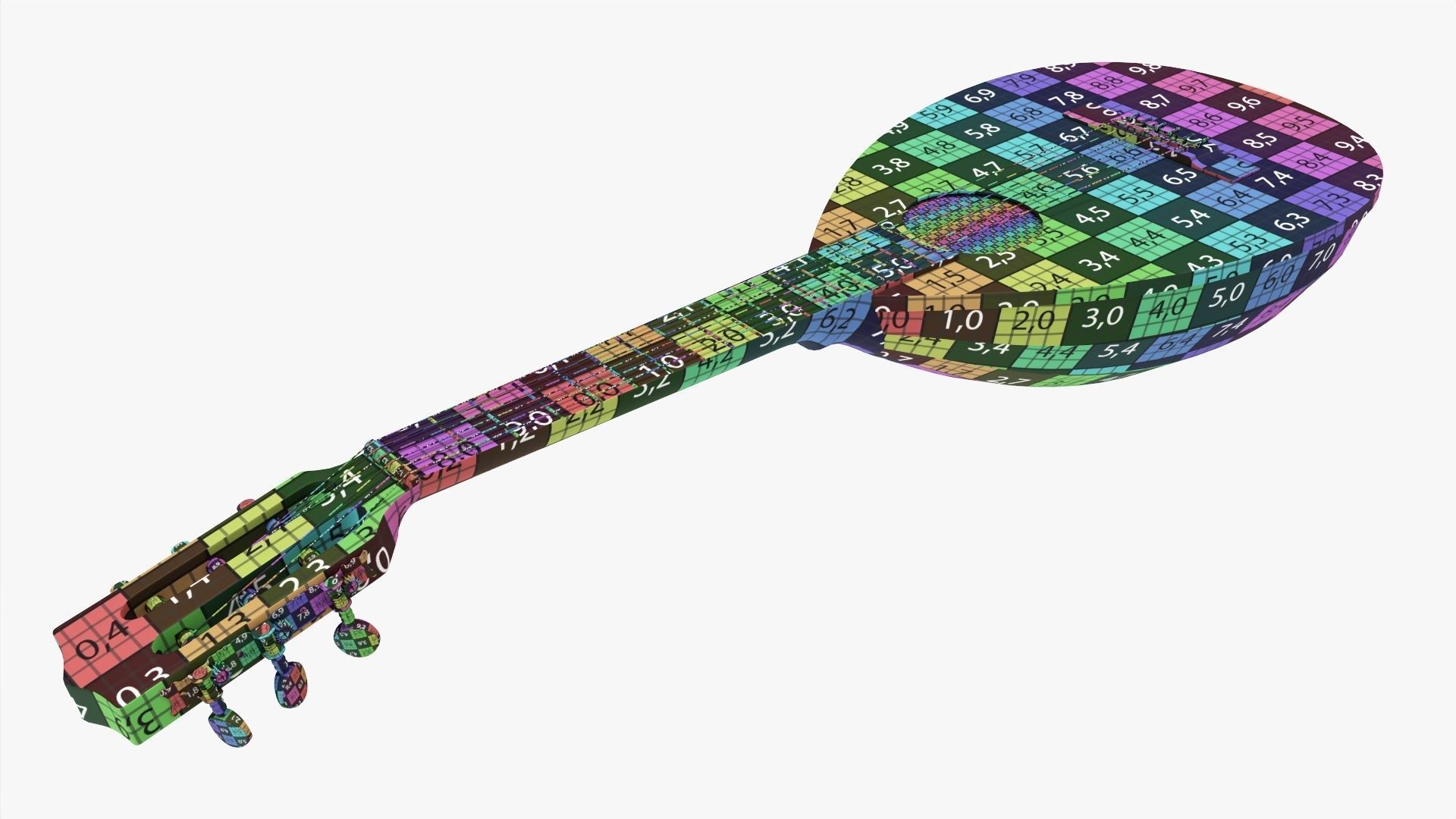 Lute string instrument 3D model_11