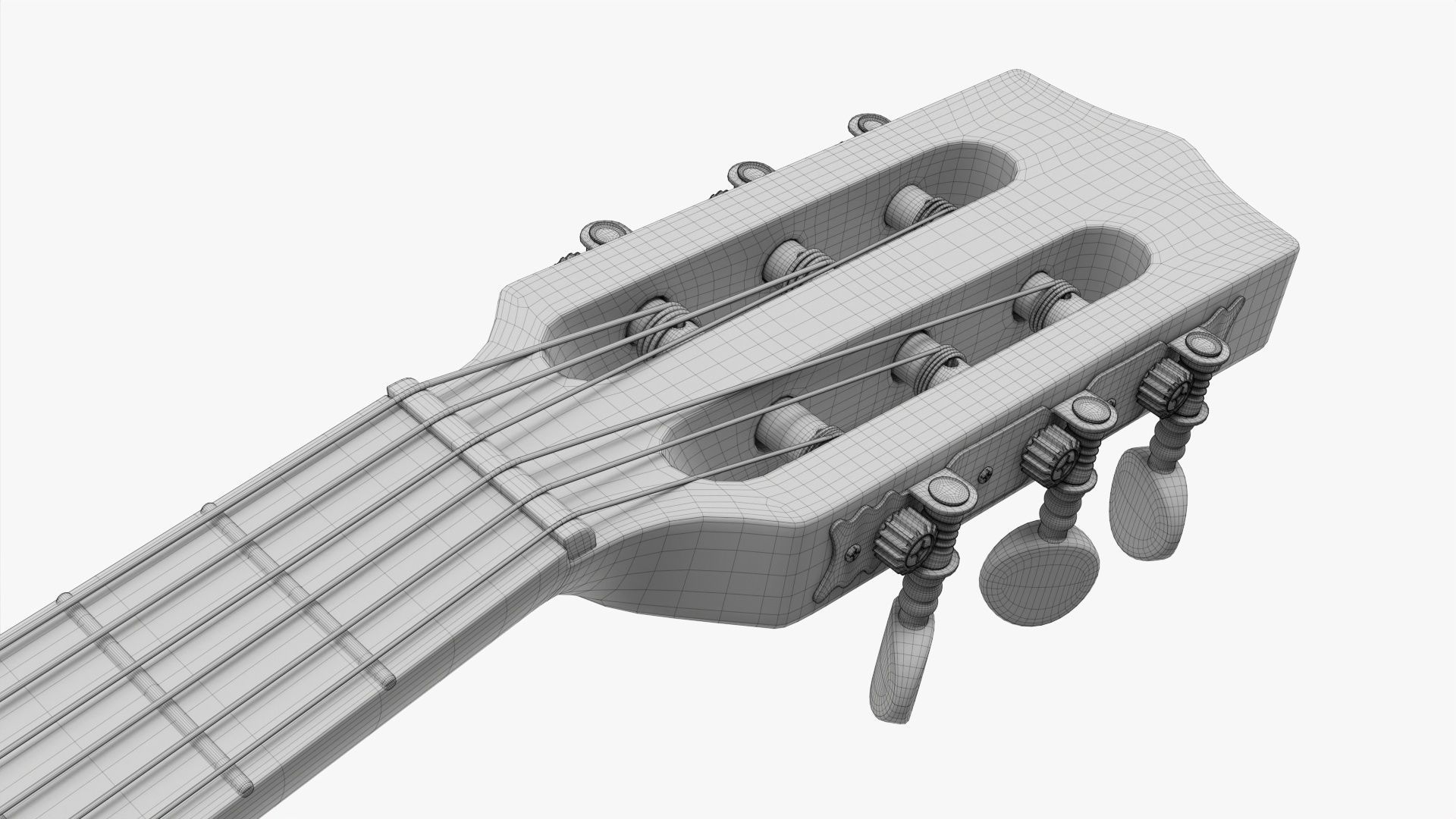 Lute string instrument 3D model_10