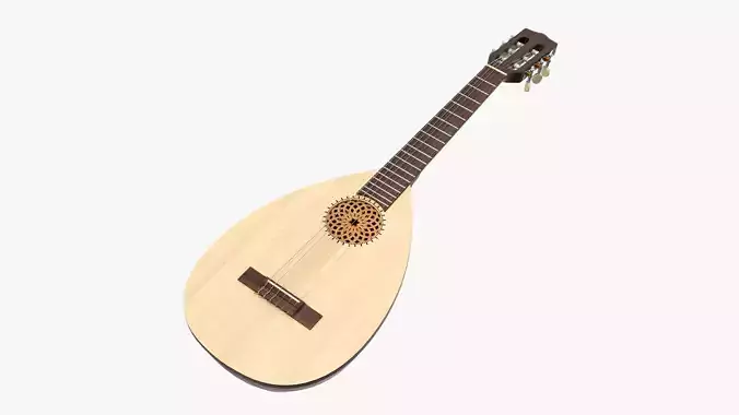Lute string instrument 3D model