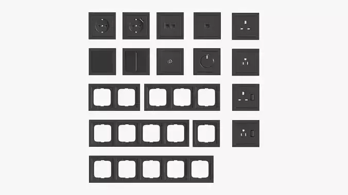 Outlet frame set EU US UK black