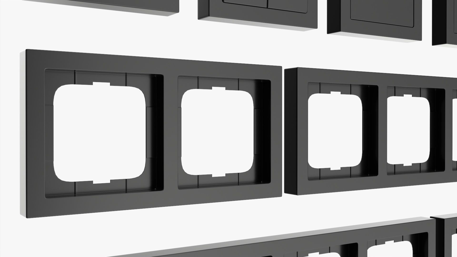 Outlet frame set EU US UK black 3D model_5