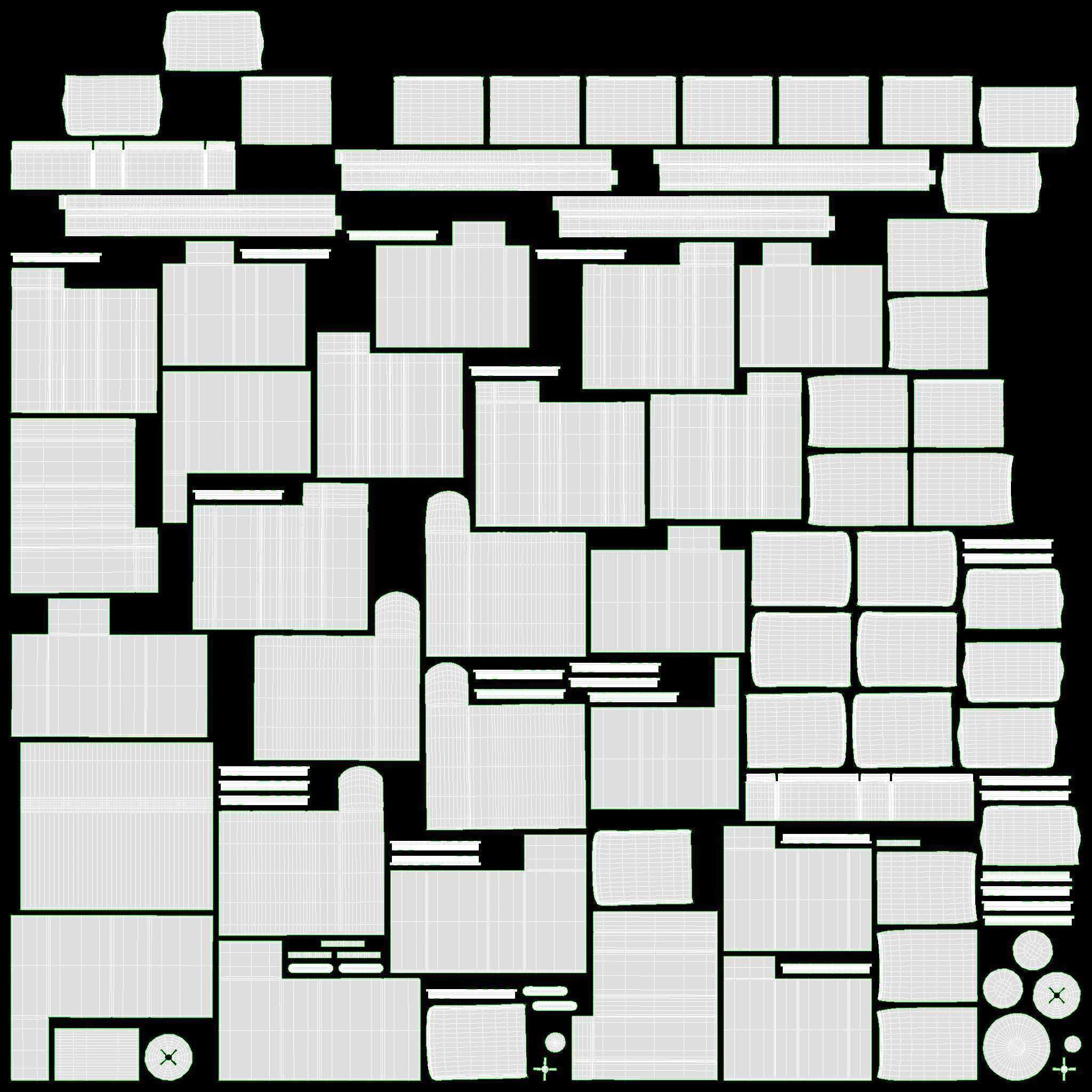 Outlet frame set EU US UK white 3D model_14