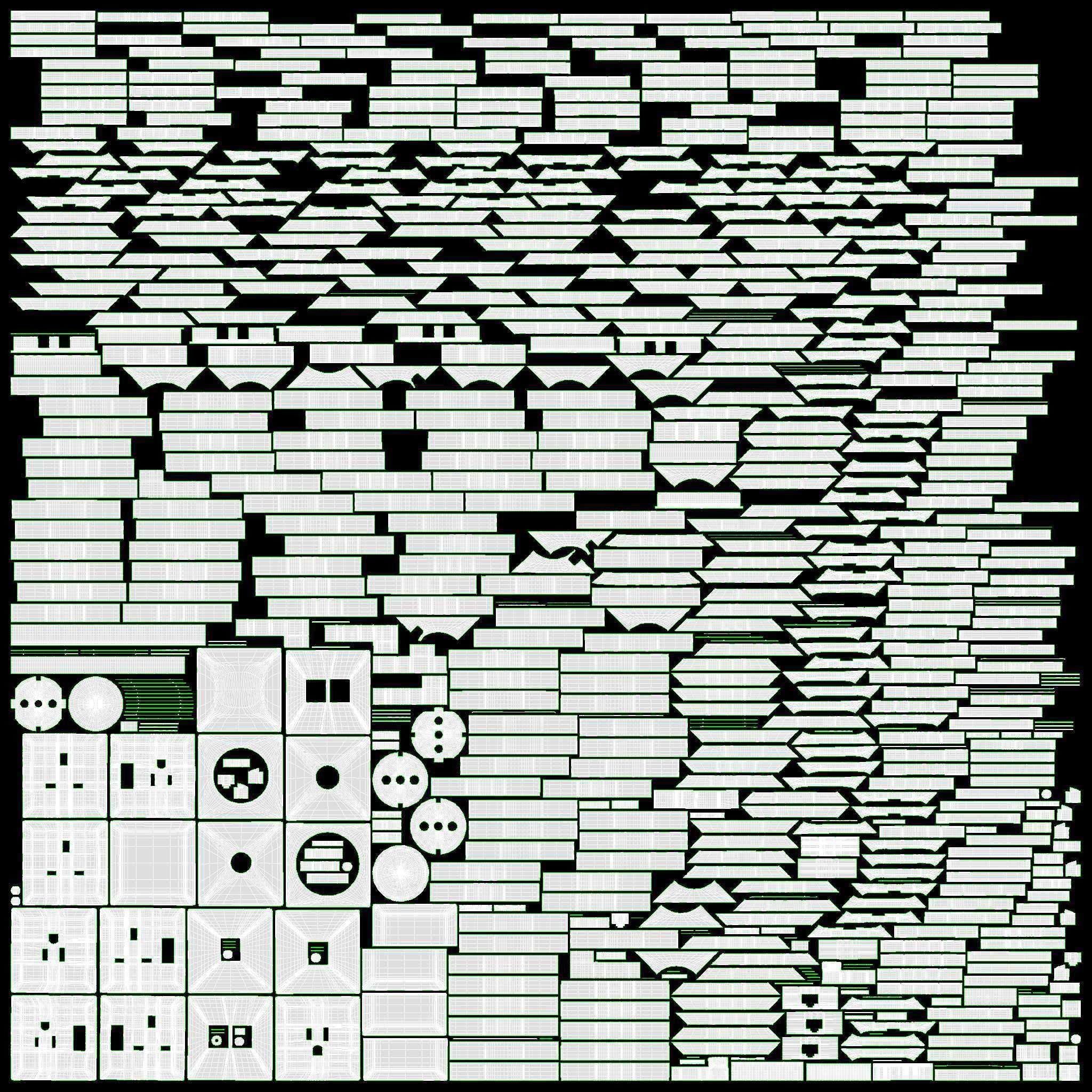 Outlet frame set EU US UK white 3D model_17
