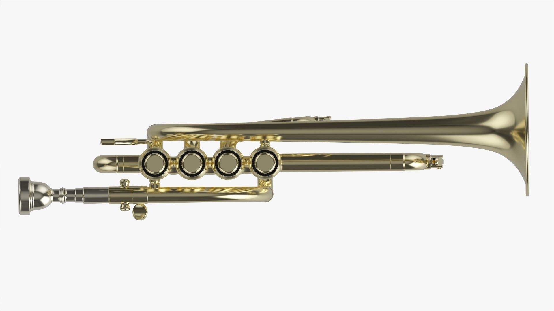 Trumpet piccolo 3D model_5