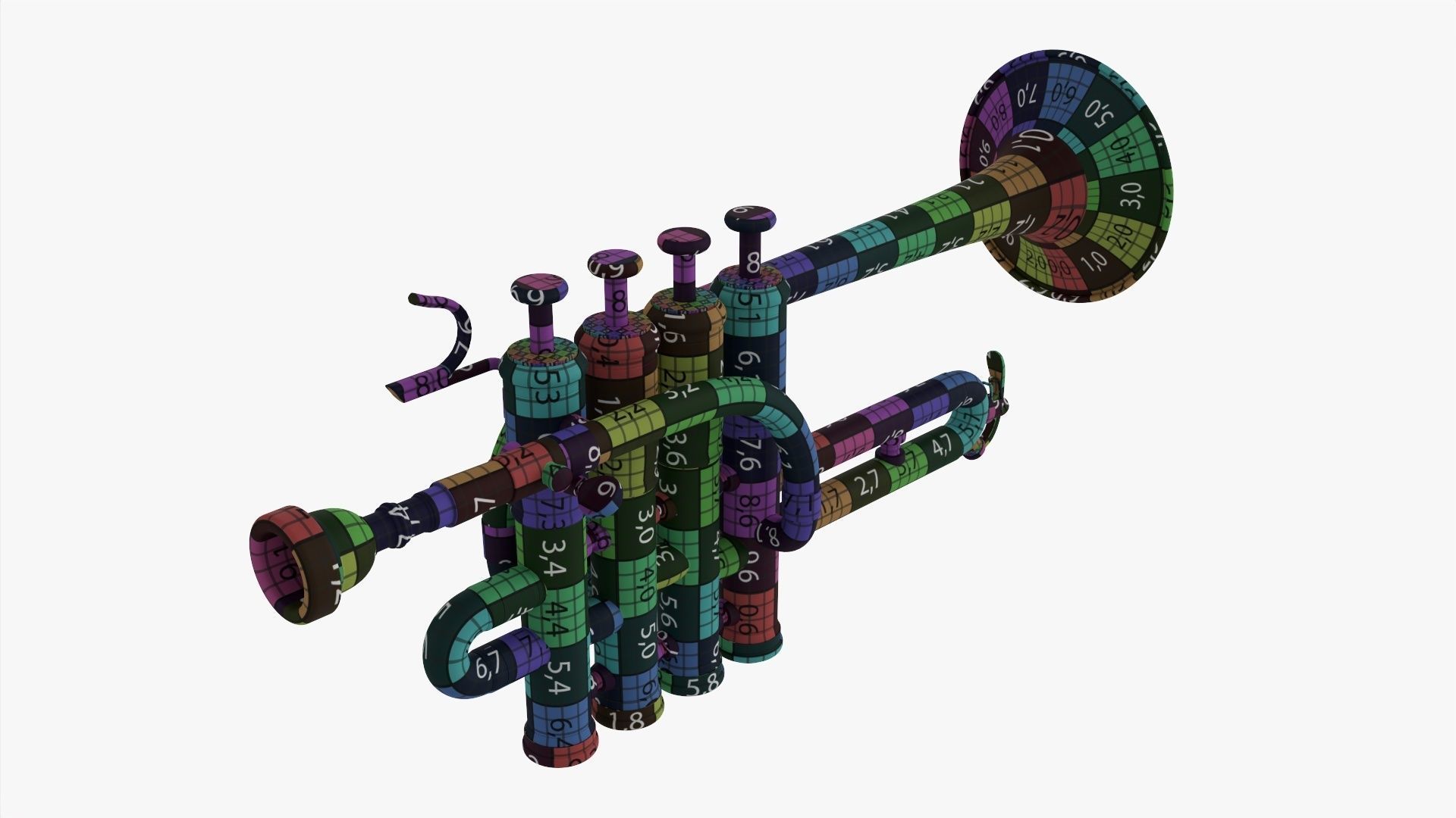 Trumpet piccolo 3D model_12