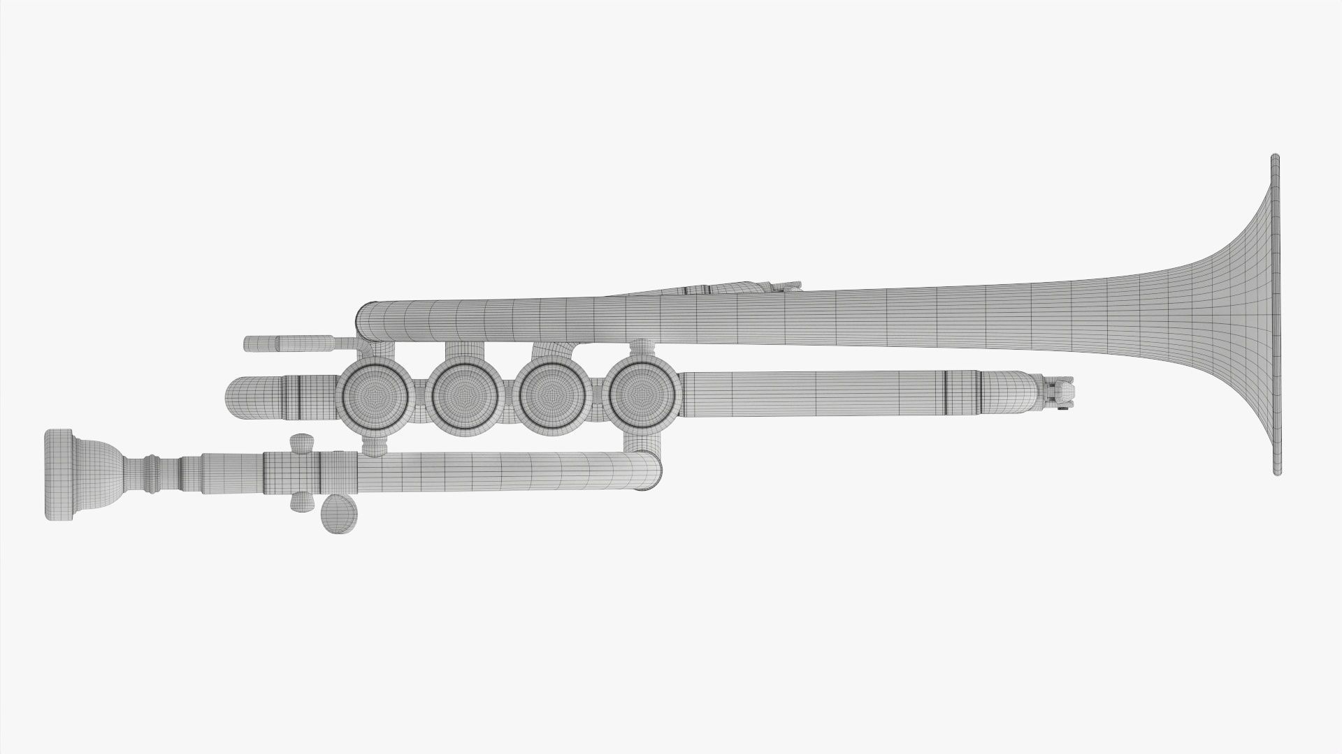 Trumpet piccolo 3D model_11